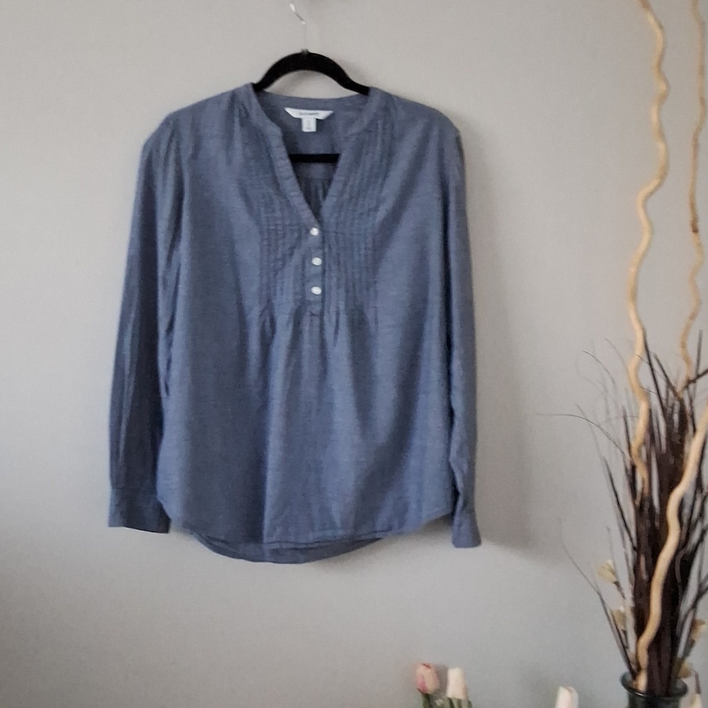 Old navy Chambray Denim pleated front top